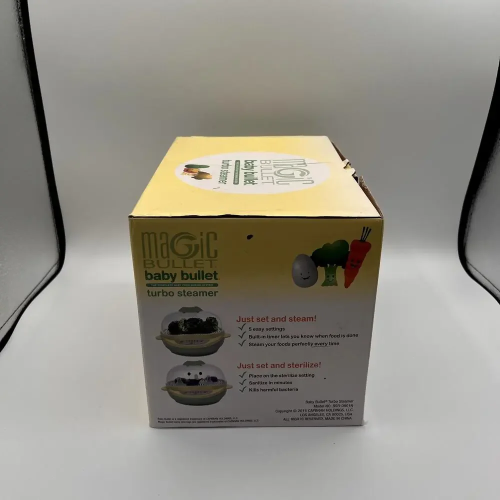 MAGIC BULLET Baby Bullet Turbo Steamer 8pc NIB OPEN BOX